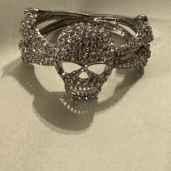 BRACELET SKULL RHINESTONES CLAMPER HALLOWEEN - Picture 7 of 11